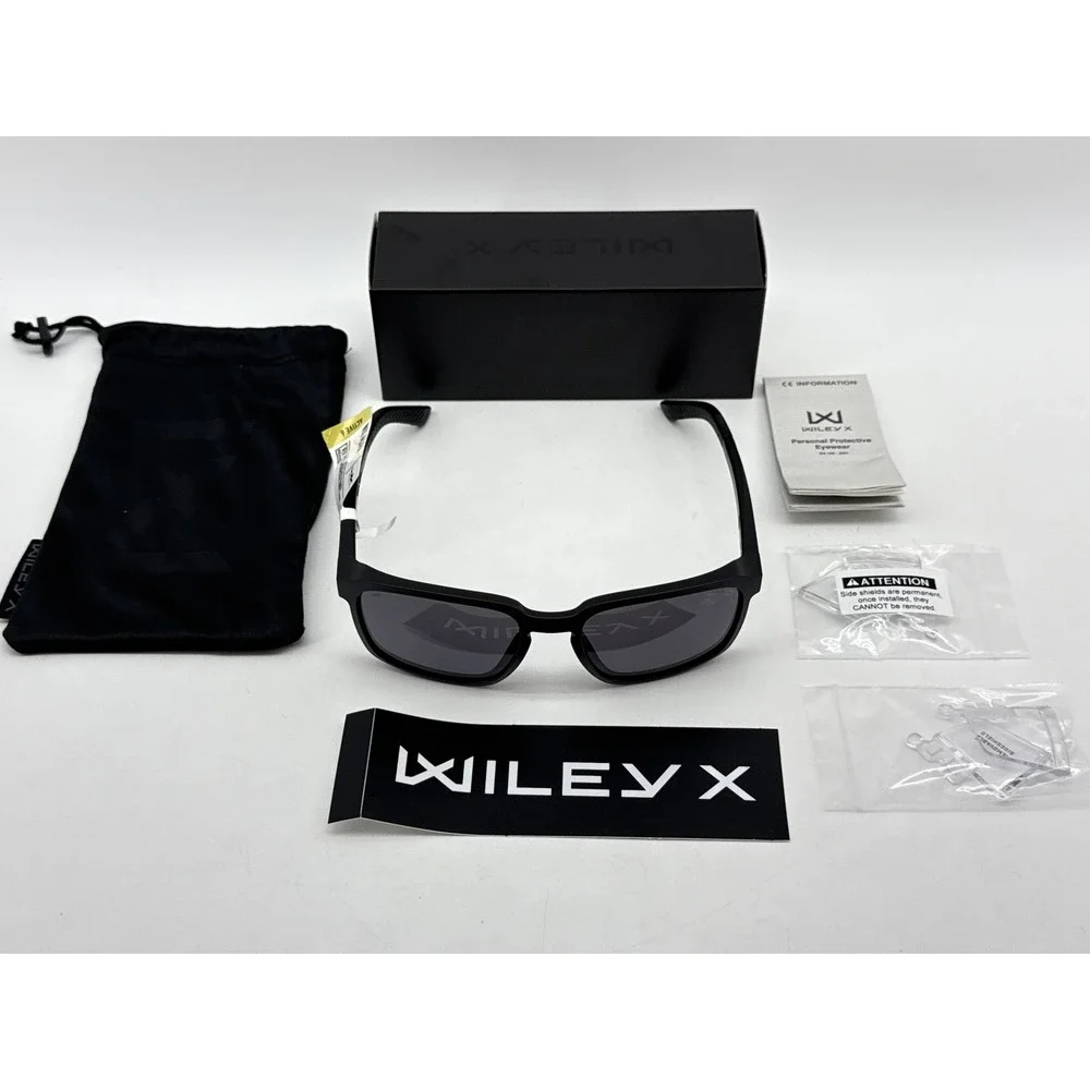 Wiley X Alfa Matte Sunglasses Unisex Black Rectangular AC6ALF18 Taiwan Captivate